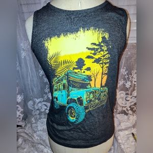 Cat & Jack Grey Sleeveless Truck Shirt size L (12/14)